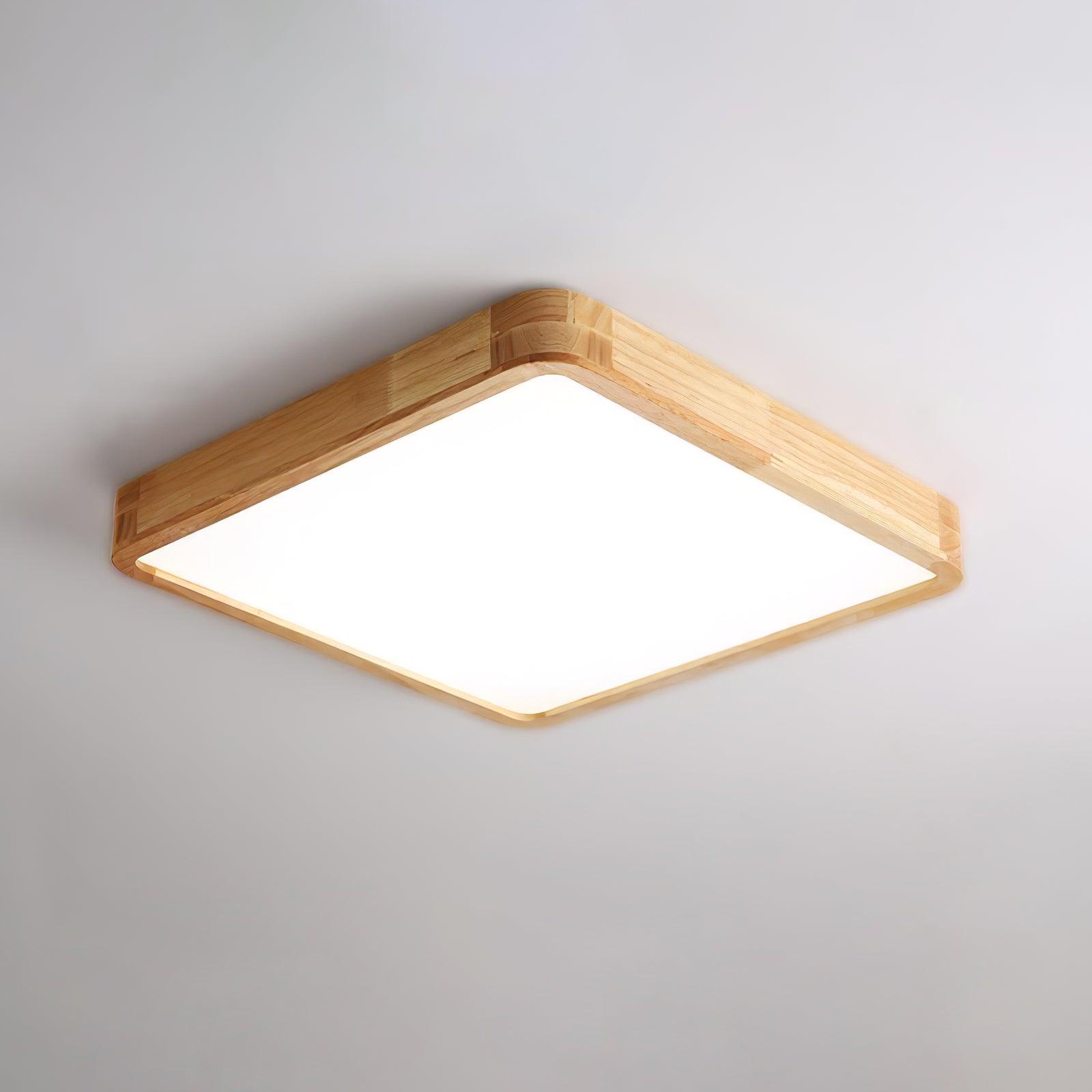 Adjustable LEDs And Acrylic Shade Geometric Wooden Ceiling Light